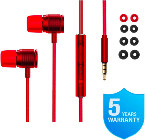LUDOS Ultra Wired Earbuds in-Ear Headphones, 5 Years Warranty, Earphones with Microphone, Noise Isolating Ear Buds, Memory Foam for iPhone, Samsun...