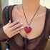 Big Heart Pendant Choker Necklaces - Chunky Glass Puffy Heart Choker Necklace for Women Y2K Grunge Jewelry...