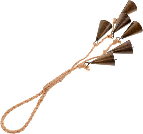 GANAZONO Outdoor Decor Witch Bells Door Knob Hanger Wind Chimes Hanging Bells with Rope Wreath Handmade Handicrafts Rustic Witchcraft Supplies for...