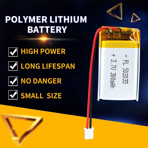 3.7V 300mAh 502035 Lipo battery Rechargeable Lithium Polymer ion Battery Pack with PH2.0mm JST Connector...