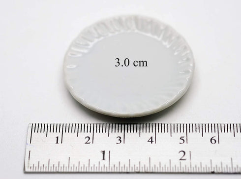 10 x 30 mm.(3.ocm) White Scallop Plate Dish Dollhouse Miniature...