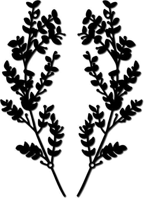 CREATCABIN Metal Tree Leaf Wall Decor Vine Olive Branch Leaf Wall Art Decor Double Black Wrought Iron Scroll Sculpture Leaf Hanging Decor Rustic W...
