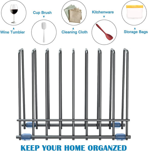 Reusable Storage Bags Rack, Stainless Stand for Reusable Storage Bags, Drying Rack Holder for Reusable Bags, Books, Makeup Brush (Black)...