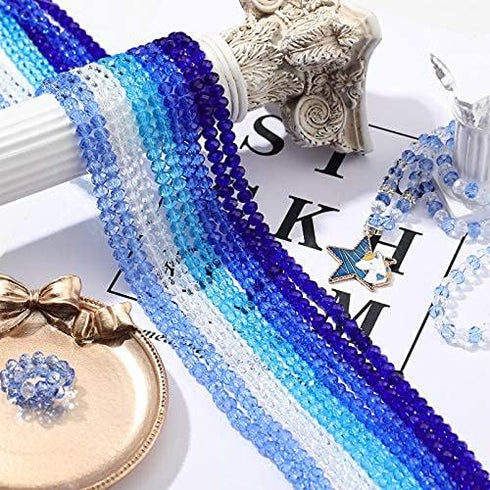 920 Pieces Crystal Faceted Glass Beads 6 mm for Jewelry Making Bulk Rondelle Spacer Gemstone for DIY Bracelet Earring Necklace Art Decoration...