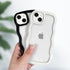 Anuck for iPhone 14 Plus Case Wavy Edge Clear Back Design, Anti-slip Grip Cute Wave Curly Frame Shape Shockproof Soft TPU & Hard Bumper Protective...