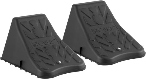 CURT 22800 Black Plastic Wheel Chocks, Vehicle, Trailer, Truck, RV, 2-Pack...