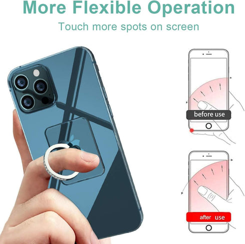 Transparent Cell Phone Ring Holder Grip, Clear Phone Ring Stand Holder, 360° Degree Rotation Phone Ring Finger Grip Back Kickstand, Compatible Tab...
