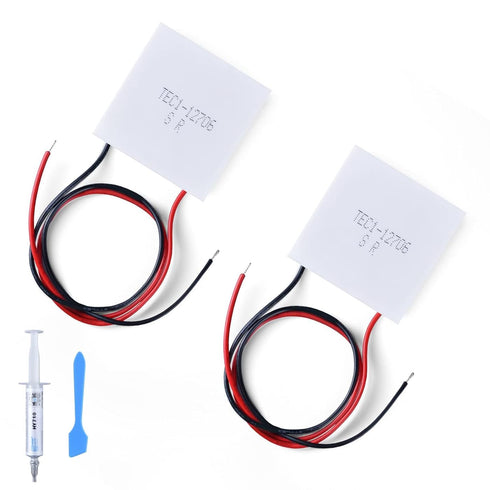 DUTTY 2pcs TEC1-12706 Semiconductor Refrigeration Tablets TEC1-12706 12V 6A Heatsink Thermoelectric Cooler Cooling Peltier Plate Module 40x40MM...