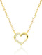 Dainty Open Heart Necklace for Women • 14K Gold Plated Cubic Zirconia Heart Pendant Choker Necklaces • Non Tarnish Cute Love Jewelry Gifts for Gir...