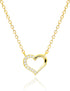 Dainty Open Heart Necklace for Women • 14K Gold Plated Cubic Zirconia Heart Pendant Choker Necklaces • Non Tarnish Cute Love Jewelry Gifts for Gir...
