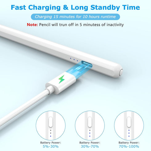 Stylus Pen for iPad 9th&10th, Apple Pencil 2nd Gen with Palm Rejection & Fast Charge, Ipad Pencil Compatible with Apple iPad 8th/7th/6th Gen, iPad...