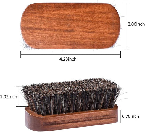 Jscarlife Polishing Shoe Shine Horsehair Deep Cleaning Brush - 100% Soft Genuine Horse Hair Bristles,Cleaning Leather Shoes Boots Or Other More Le...