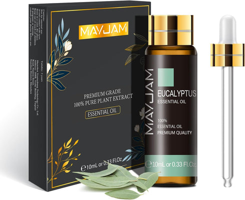 Eucalyptus Essential Oil, MAYJAM 10ML/0.33FL.OZ Premium Eucalyptus Oils for Soap Candle Making, Diffuser, Bedroom, Living Room, Office...