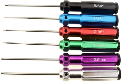 HUWAIMI 6 Color Hex Wrencher Hex screwdriver for RC CAR,HELICOPTER,Remote Control Car/airplane,0.05IN-1/16IN-3/32IN-5/64IN-1.5MM-2.5MM-3.0MM(New U...