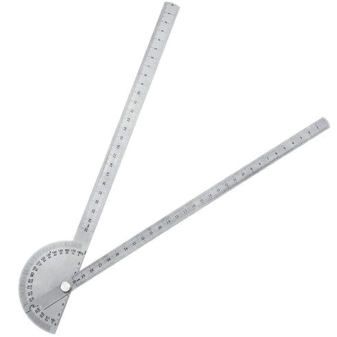 Outus Angle Protractor Angle Finder Ruler Two Arm Stainless Steel Protractor Woodworking Ruler Angle Measure Tool with 0-180 Degrees (30 cm/ 11.8 ...
