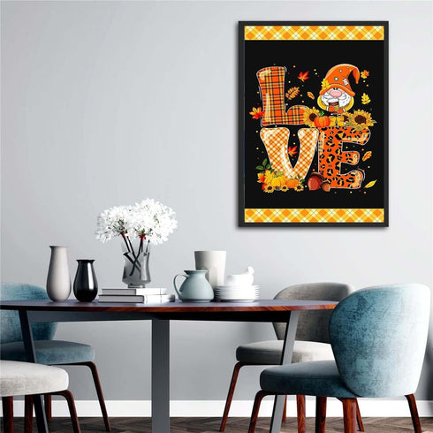 Xiyuekissu Diamond Art Kits,Gnome Fall in Love Pumpkin Harvest Autumn Thanksgiving Paint by Numbers for Adults Diamond Art, Perfect for Home Decor...