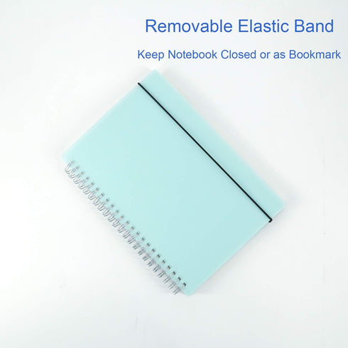 3 Pack A5 Spiral Graph Notebook with 120gsm Thick Paper, Grid Spiral Notebook with Plastic Hardcover and Elastic Band Closure, 80 Sheets Per Pack ...