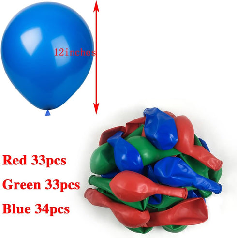 KADBANER Green Red Blue Balloons,100 Pack 12 Inch Latex Balloons,for Wedding Birthday Party Baby Shower Christmas Party Decorations...