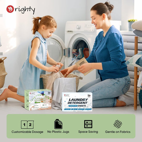 Orighty Laundry Detergent Sheets, 60 Count, Fresh Linen Scent, Eco-Friendly, Hypoallergenic, Portable, No Plastic Jug, 120 Loads...