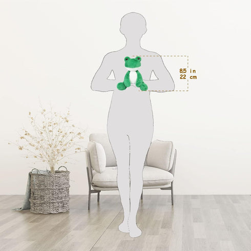 Green Frog Plush Toy, Cute Furry Frog Stuffed Animal, Soft Cuddly Plushie Hugger Toy for Boys Girls, Gifts for Kids or Girlfriend, 8.5 Inches...