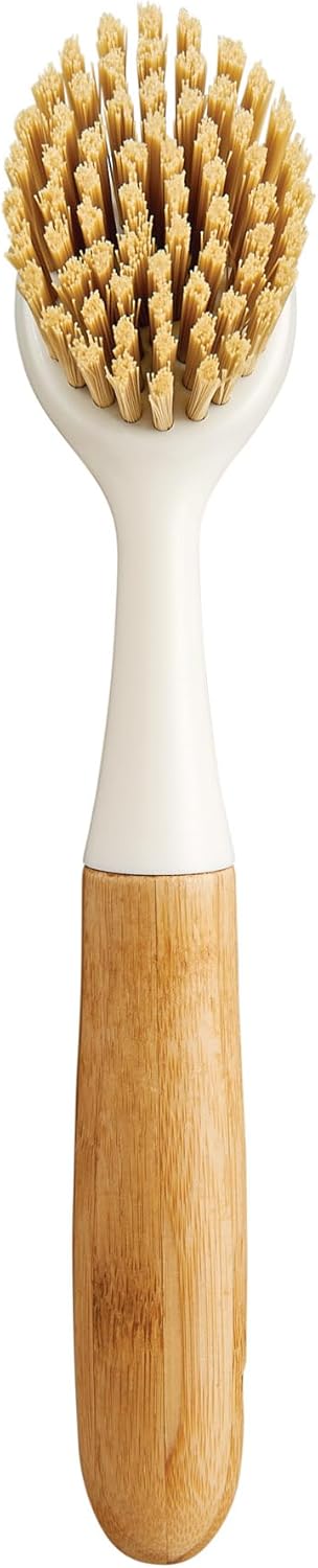 HIC Kitchen Dish Scrubbing Brush, Bamboo with Non-Scratch Bristles...