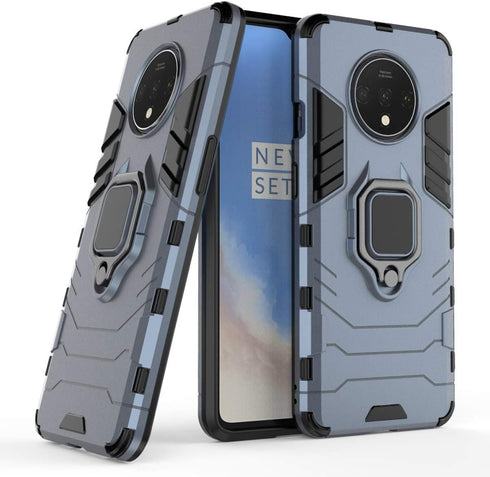 LuluMain Compatible with OnePlus 7T Case, Metal Ring Grip Kickstand Shockproof Hard Bumper (Works with Magnetic Car Mount) Dual Layer Rugged Cover...