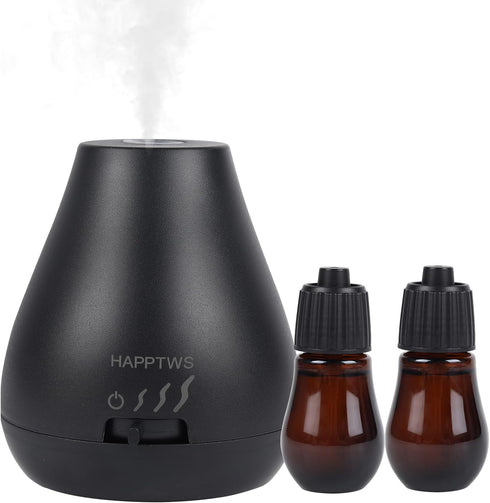 Waterless Essential Oil Diffuser - 3 Adjustable Fog Levels, Rechargeable, Suitable for Bedrooms, Bathrooms, Pet Rooms, Cars - Black...