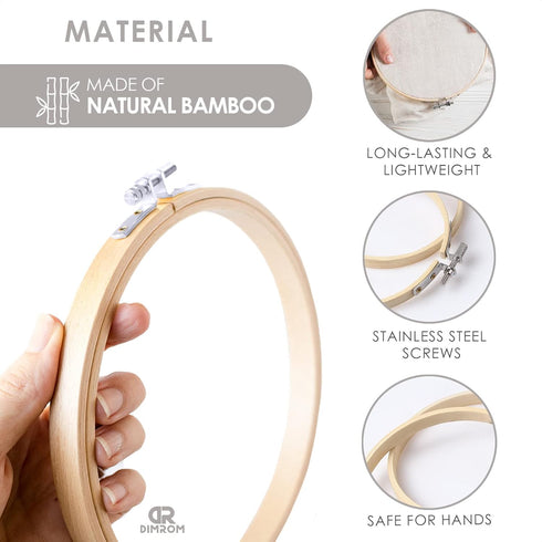 6Pcs Wooden Embroidery Hoops for Quilting Accessories - 4 inch to 10 inch Cross Stitch Craft Rings for Crafts Quilting Frame for Hand Quilting Sup...
