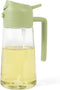 Oil Sprayer for Cooking,2 in 1 Glass Olive Oil Sprayer and Oil Dispenser14.5oz/430ml Oil Spray Bottle (Green)...