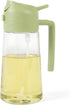 Oil Sprayer for Cooking,2 in 1 Glass Olive Oil Sprayer and Oil Dispenser14.5oz/430ml Oil Spray Bottle (Green)...