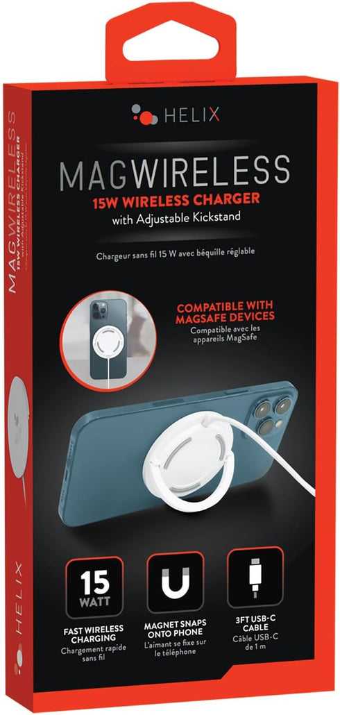 HELIX MagSafe 15-Watt Wireless Charger with Built-in Kickstand...