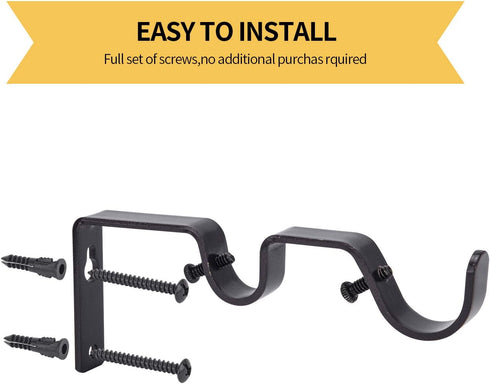 Ycolnaefllr Set of 3 Oil Rubbed Bronze Double Rod Holders Heavy Duty Double Curtain Rod Brackets Double Curtain Rod Hanging Brackets for 1 and 0.7...