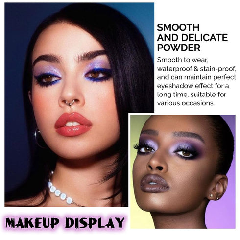 evpct 9 Colors Purple Pink Lavender Glitter Shimmer Matte Eye Shadow Palette Makeup Highly Pigmented Waterproof Violet Mauve Dark Purple Silver Pe...