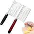 2 PACK French Fry Crinkle Cutter,Wavy Potato Slicer Cutter,Vegetable Veggie Chopper Cut Knife,Cucumber Carrot Garnishing Knife, Home Kitchen Wavy ...
