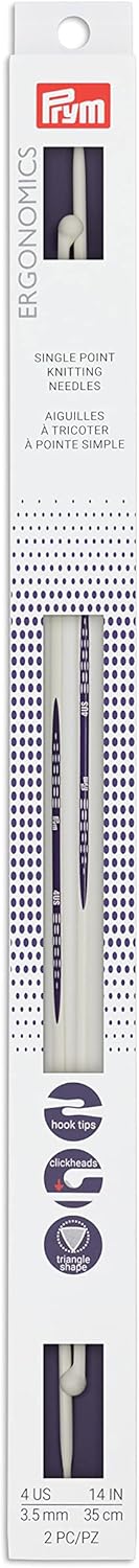 Prym Ergonomics 14-Inch Single-Point Knitting Needle, Size 4 (2-Pack)...