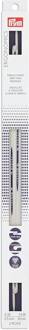 Prym Ergonomics 14-Inch Single-Point Knitting Needle, Size 4 (2-Pack)...