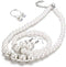 Tatibana 4 Pcs Pearl Jewelry Set 1920s Costume Jewelry Pearl Necklaces Pearl Hoop Earring Pearl Bracelet Pearl Ring for Women Wedding Jewelry Sets...