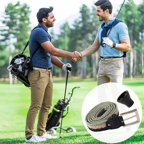 Adjustable Golf Belt for Men, Web Belt, Stretch Braided Casual Belt, Woven Elastic Bels for Jeans Shorts, with Golf Cup...