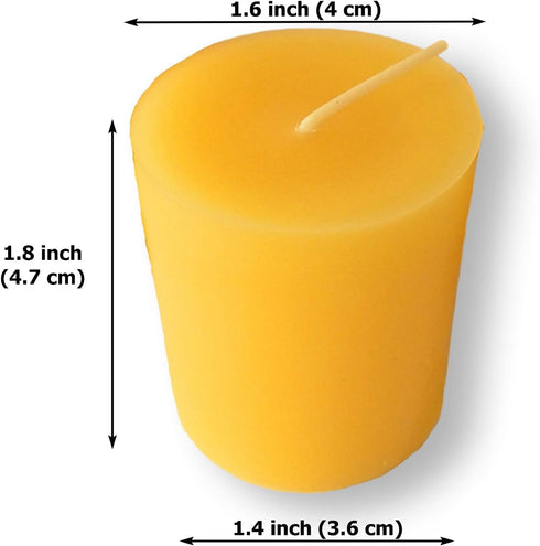 100% Pure Beeswax 15-Hour Votives Candles Organic Hand Made (6)...