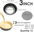 12 pcs Egg Tart Molds, 3" Mini Tart Pans Removable Bottom, Cupcake Cake Muffin Mold Tin Pan Baking Tool, Reusable Quiche Bakeware Carbon Steel for...