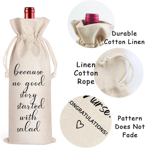 LANBAIHE Wine Gifts Bag for Housewarming, Wedding Gifts, Birthday Gifts, Retirement Gifts, Engagements Gifts, New Job Gifts, Because No Good Story...