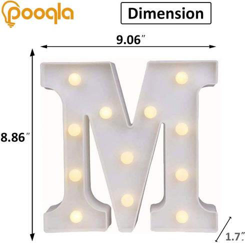 Pooqla LED Marquee Letter Lights Sign, Light Up Alphabet Letter for Home Party Wedding Decoration M...