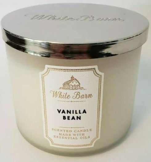 Bath and Body Works, White Barn 3-Wick Candle w/Essential Oils - 14.5 oz - 2021 Core Scents! (Vanilla Bean)...