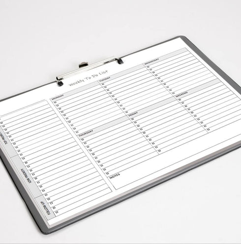Weekly To Do List Notepad, 60 Page Task Planning Pad w/Daily Checklist, Priority Todo Checkbox & Notes. Desk Notebook to Organize Office 11 X 8.5...