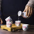 Old Craftsmen's 5 Pcs Japanese Sake Set 200ml Sake Bottle and 50ml Sake Cup Set Traditional Hand Painted Design Porcelain Pottery Ceramic Soju Cup...