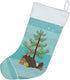 Caroline's Treasures BB9242CS Chinchilla Christmas Christmas Stocking, Teal Fireplace Hanging Stockings Christmas Season Party Decor Family Holida...