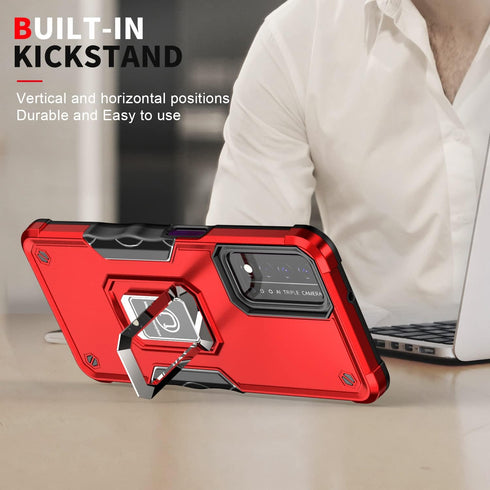 Case for T-Mobile REVVL V+ 5G Case with Screen Protector Kickstand Holder Built-in Magnetic Car Mount Shockproof Camera Protective Case for T-Mobi...