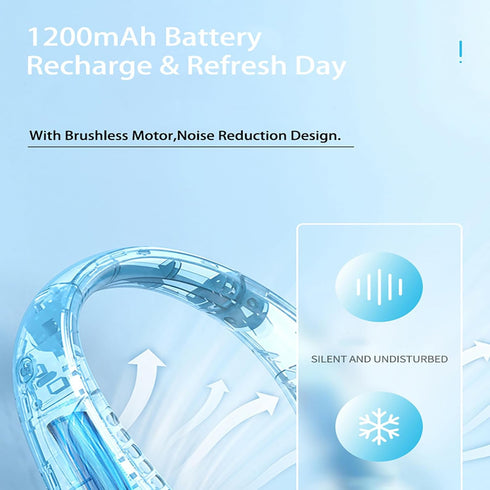 Neck Fans That Blow Cold Air Rechargeable, Portable 360° Cooling Neck Fan,4000mah Battery Operated Usb And 3 Speeds,Neck Air Conditioner,Personal ...