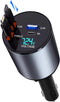 Retractable Car Charger 4 in 1 Fast Charge USB C Car Charger Adapter with Retractable Cord Cable 100W, Car Phone Charger for iPhone 15 Pro Max Plu...