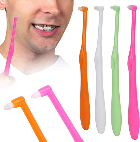 4pcs Dental Toothbrush, Single-Head Toothbrushes for Teeth Braces, Soft Small Head Floss Interdental Cleaners Toothbrush...